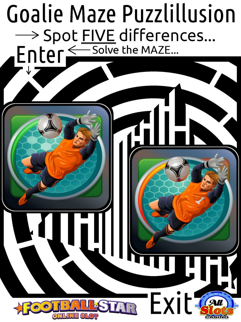 Maze puzzlillusion of GOALIE for Football Star Online Slots